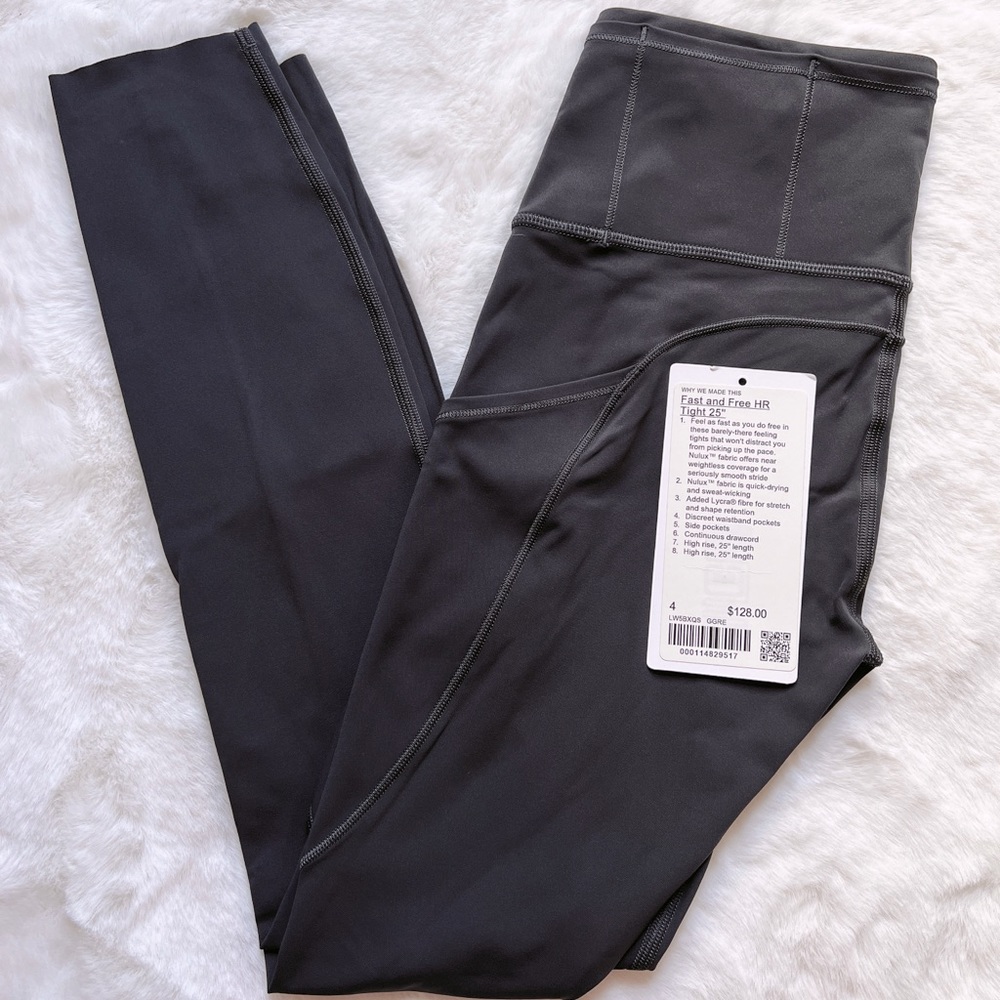 Lululemon Fast and Free Tight II 25" Nulux graphite grey